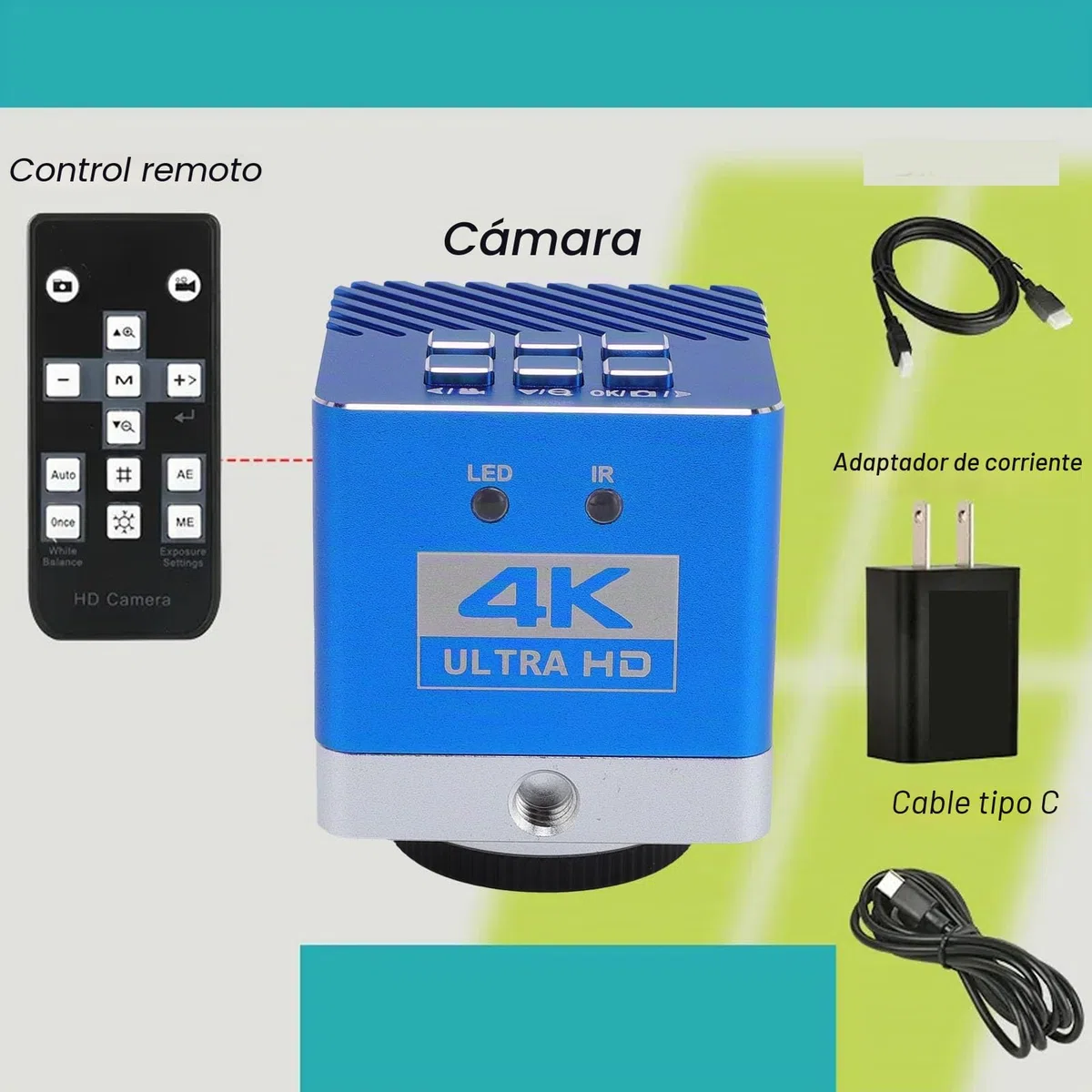 Cámara de Microscopio Digital, Cámara de Microscopio de Industria Electrónica 4K HD, con Sensor CMOS de 8.3MP 1/1.8 Pulgadas, Zoom Digital 4X, Interfaz de Pantalla HD, Salida USB