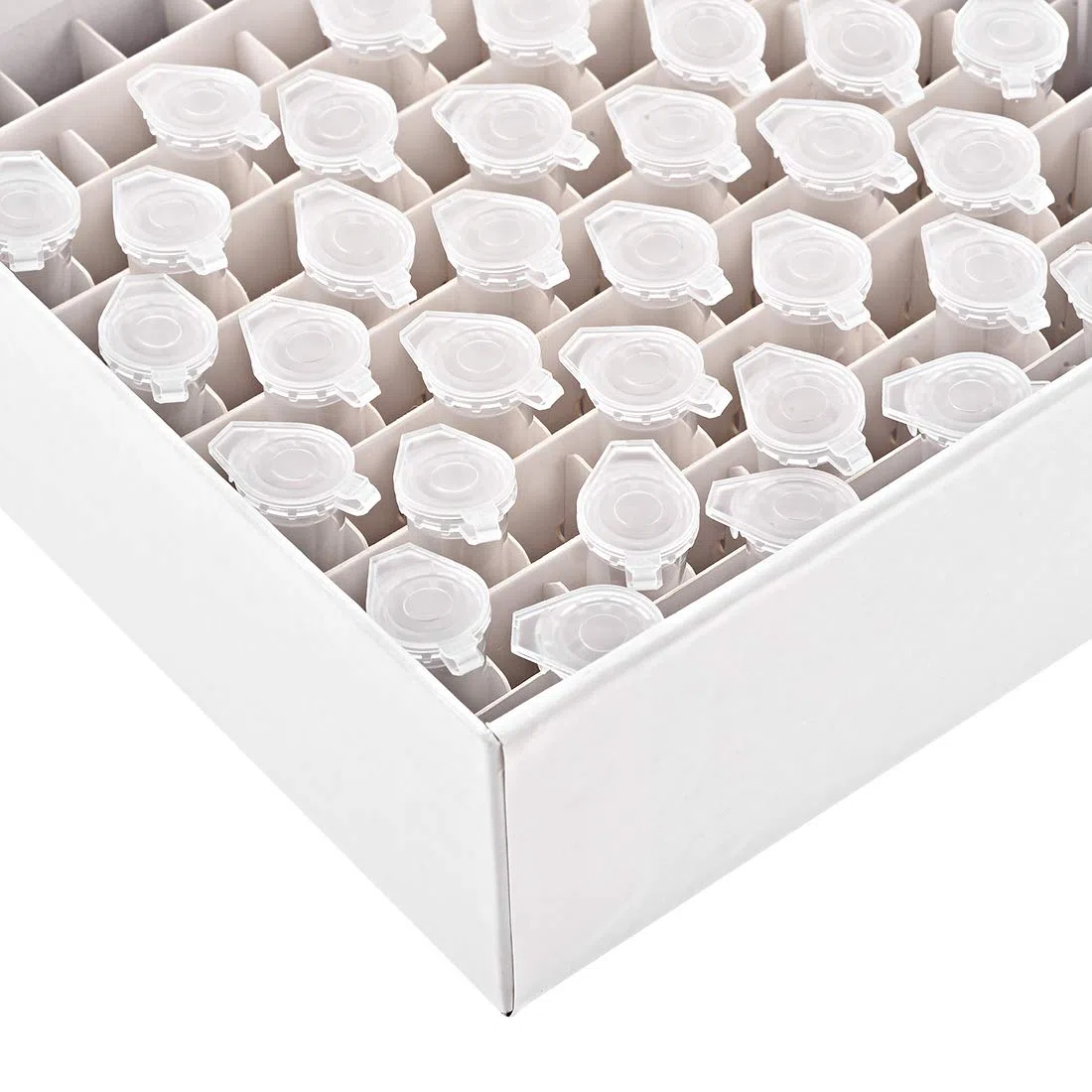 sourcing map Centrífuga Tubo Congelador Almacenamiento Caja 100 Plazas Cartón Criogénico Soporte Rejilla para 1,5/1.8 / 2ml Microcentrífuga Tubos, Viales, Muestras 5uds
