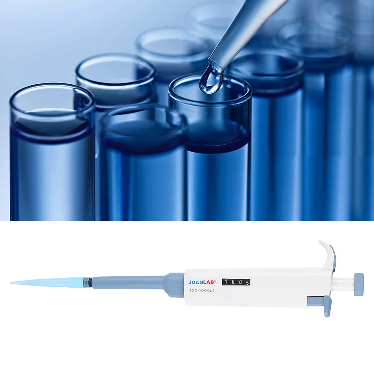 Micropipeta de Laboratorio, Micropipeta de Volumen Ajustable de un Solo Canal Micropipeta de Alta Precisión Pipeta de Volumen Variable 20~200ul para Laboratorio de Ciencias