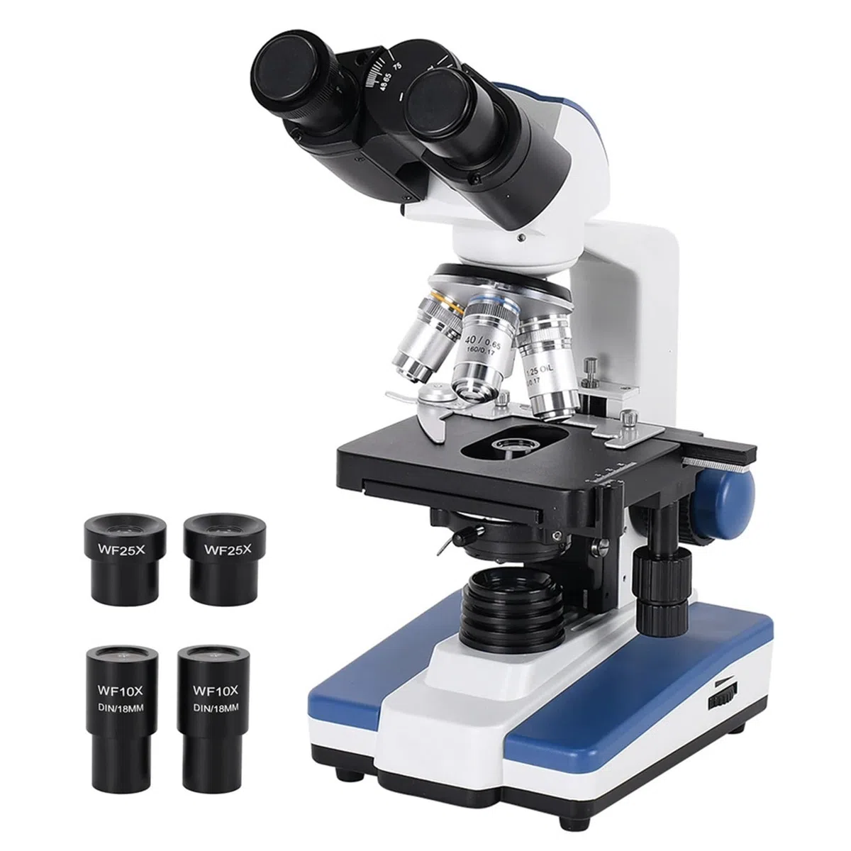 Microscopio Digital, Microscopio biológico Compuesto Profesional 40X-1600X con luz Ajustable, mecánico, XY, Platina 3D for Laboratorio de Ciencias médicas educativas