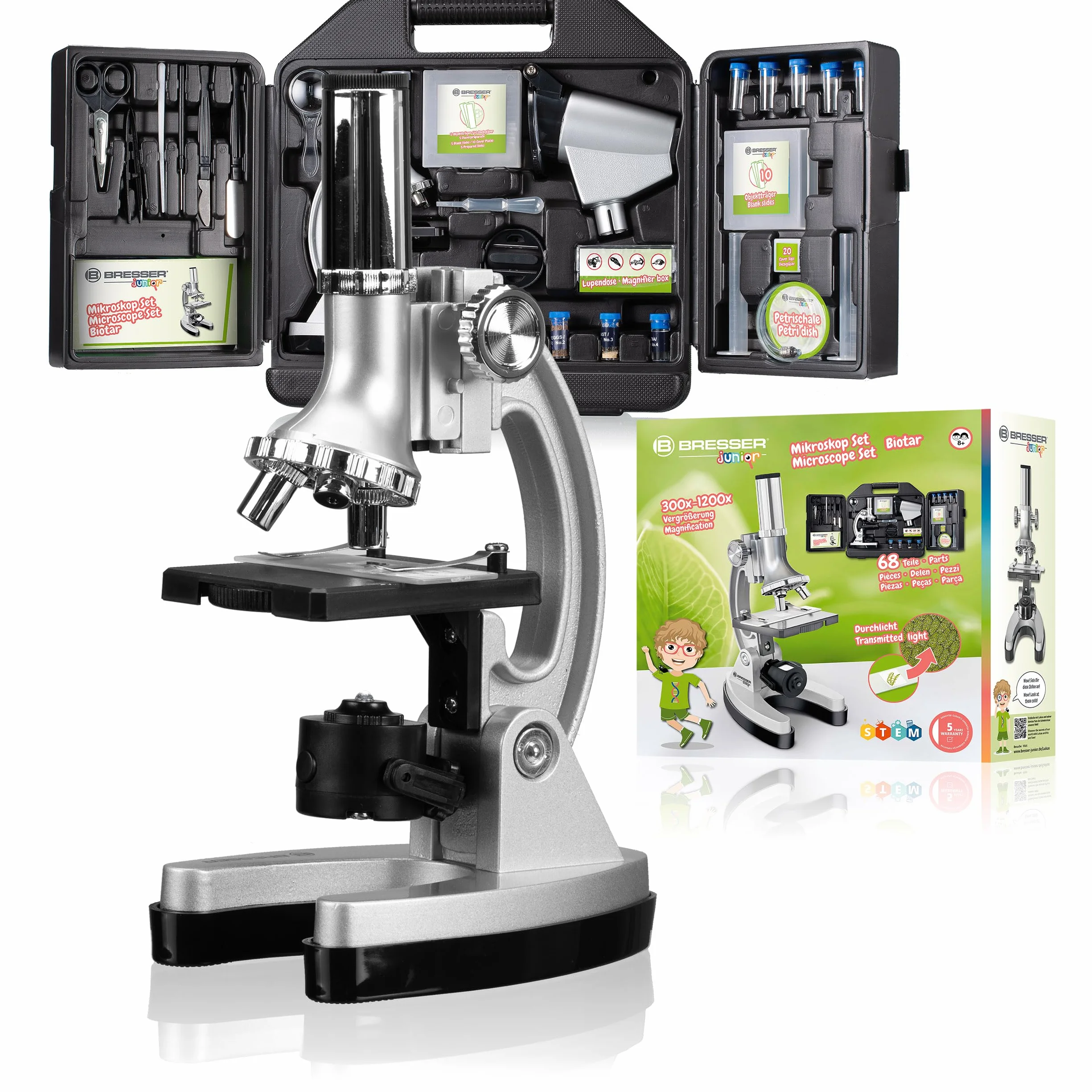 Bresser Microscopio JUNIOR Biotar 300x-1200x (con maleta)
