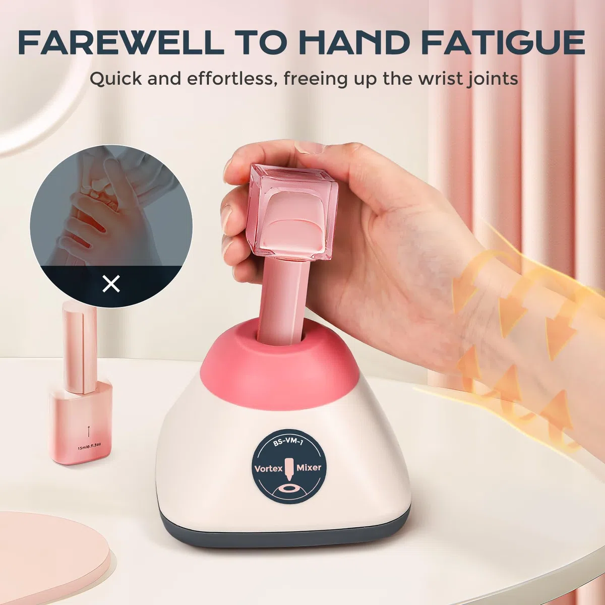 Bonvoisin Mini Vortex Batidora 3500 rpm, Tap to Activate, 50 ml, mezcla rápida, para soluciones de laboratorio, pinturas acrílicas, pegamento para pestañas, geles y esmaltes de uñas
