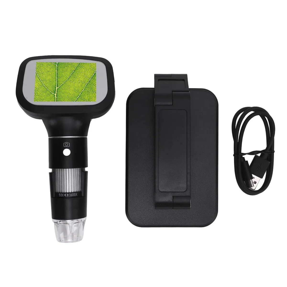 Microscopio Digital Portátil de Mano con Pantalla IPS, Aumento 1600X, Cámara HD para Fotos y Vídeos, Batería Recargable, Microscopio USB para Reparaciones, Educación y Coleccionismo