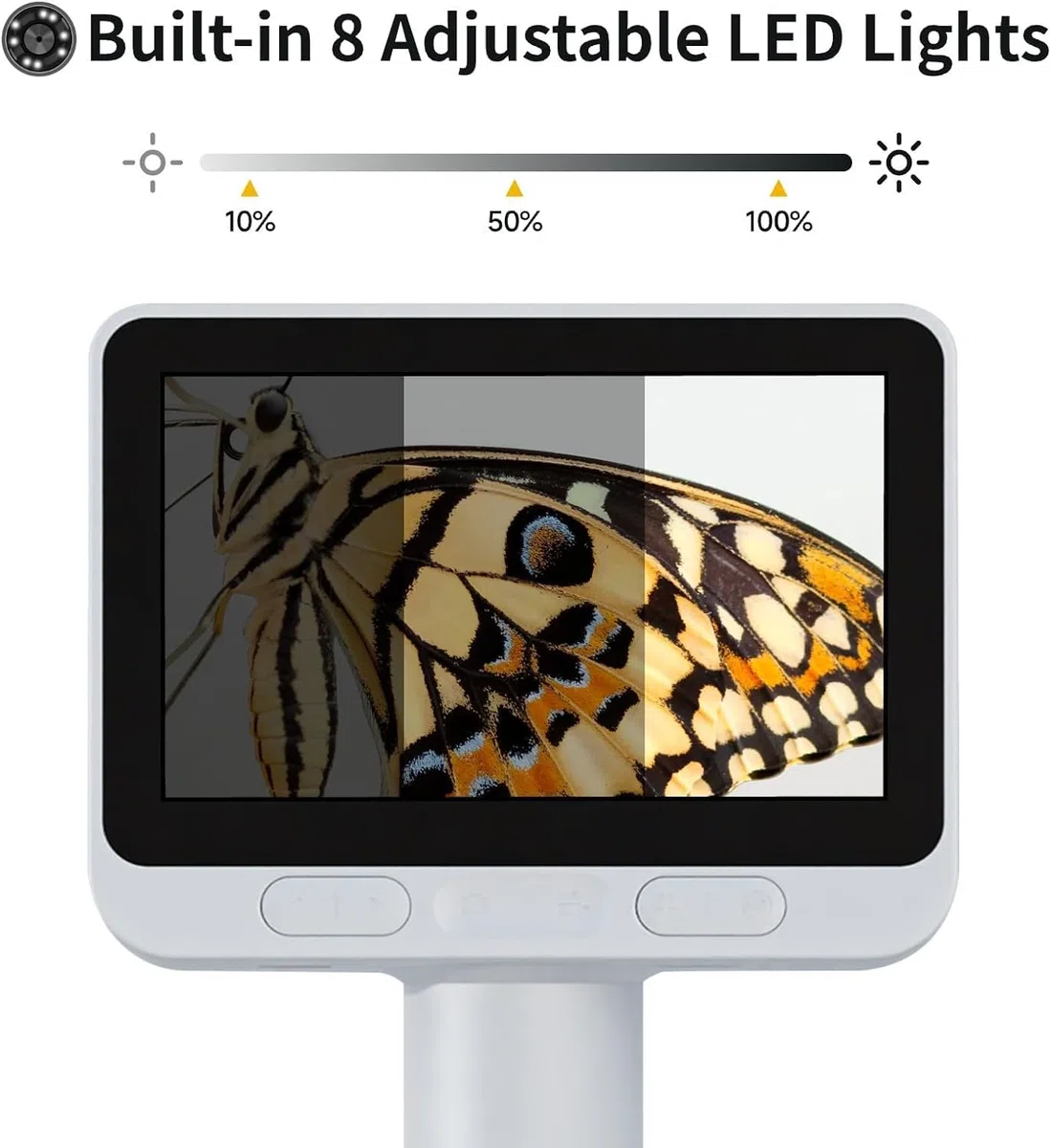 BEAVERLAB Microscopio para niños, microscopio Digital 1600X HD, microscopio para niños de 4 a 12 años, microscopio Digital con Pantalla IPS de 4 Pulgadas, microscopio para Android, iOS, computadora