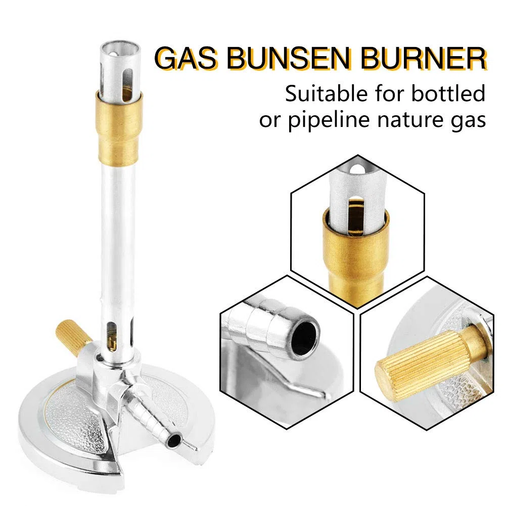 Quemador de Bunsen de tubo único para aparato de calentamiento de laboratorio con combustible de propano