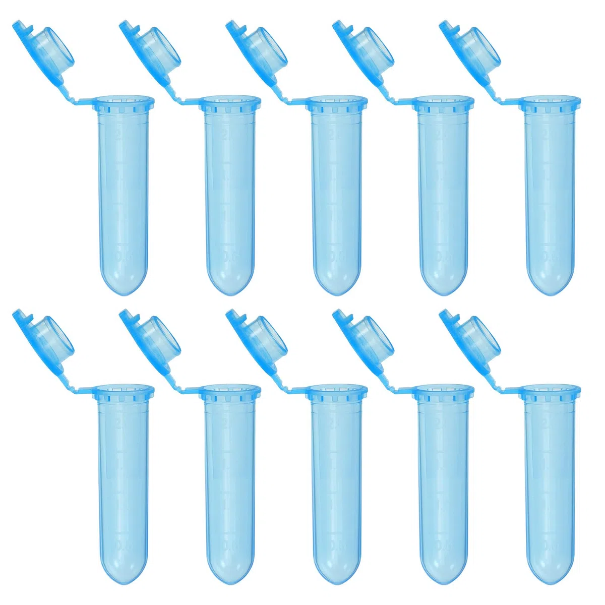 PATIKIL 2ML Tubos De Plástico Para Centrífuga, 500 Piezas Tubo Para Centrífuga De Fondo Redondo Con Tapa A Presión Y Marcas Graduadas Para Muestras De Laboratorio, Azul