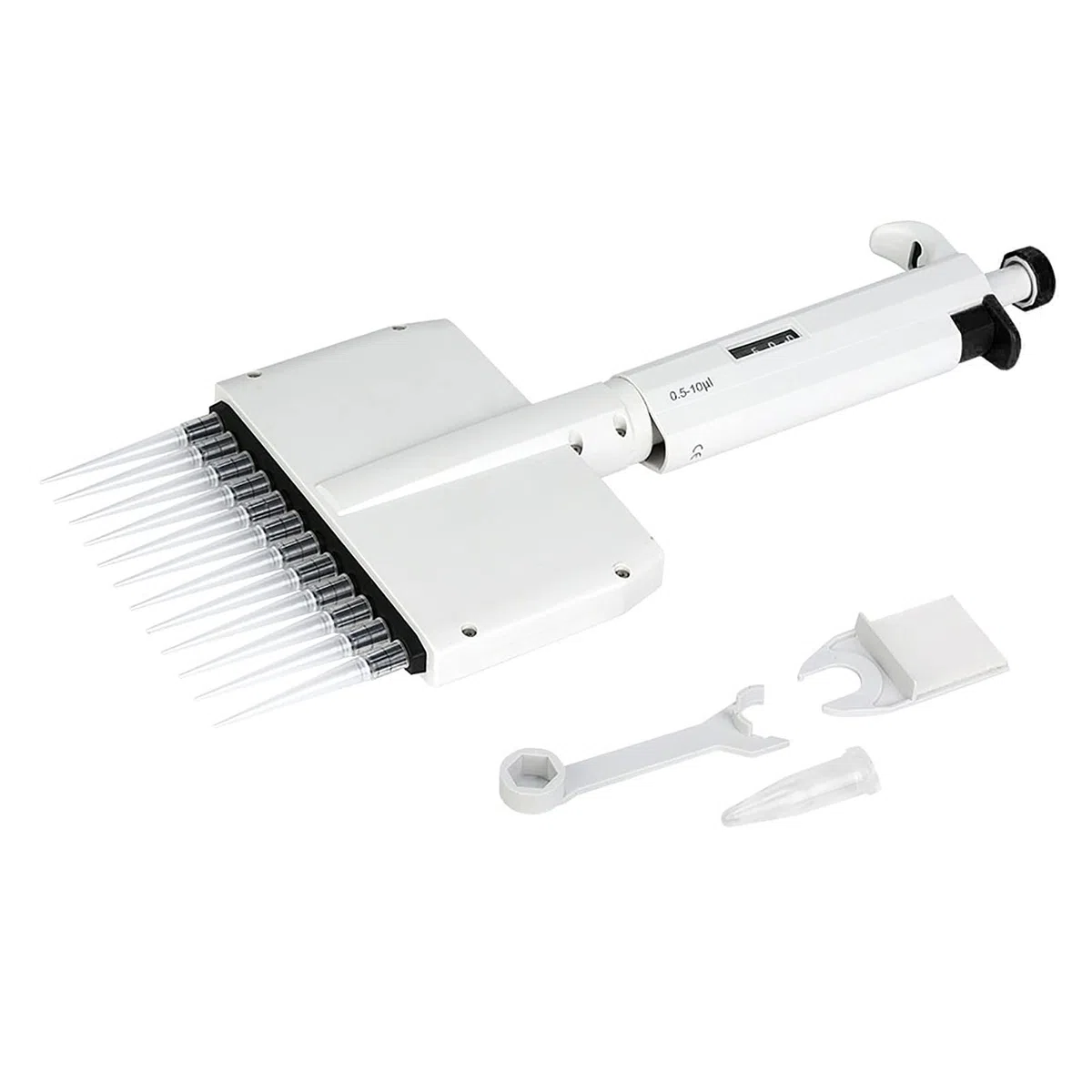 Fafeicy Pipeta Multicanal Ajustable, Plástico, Calibración Precisa para Transferencia de Microlíquidos, Ventana Digital Transparente, Uso en Laboratorio para Trazas de Líquidos y Muestreo
