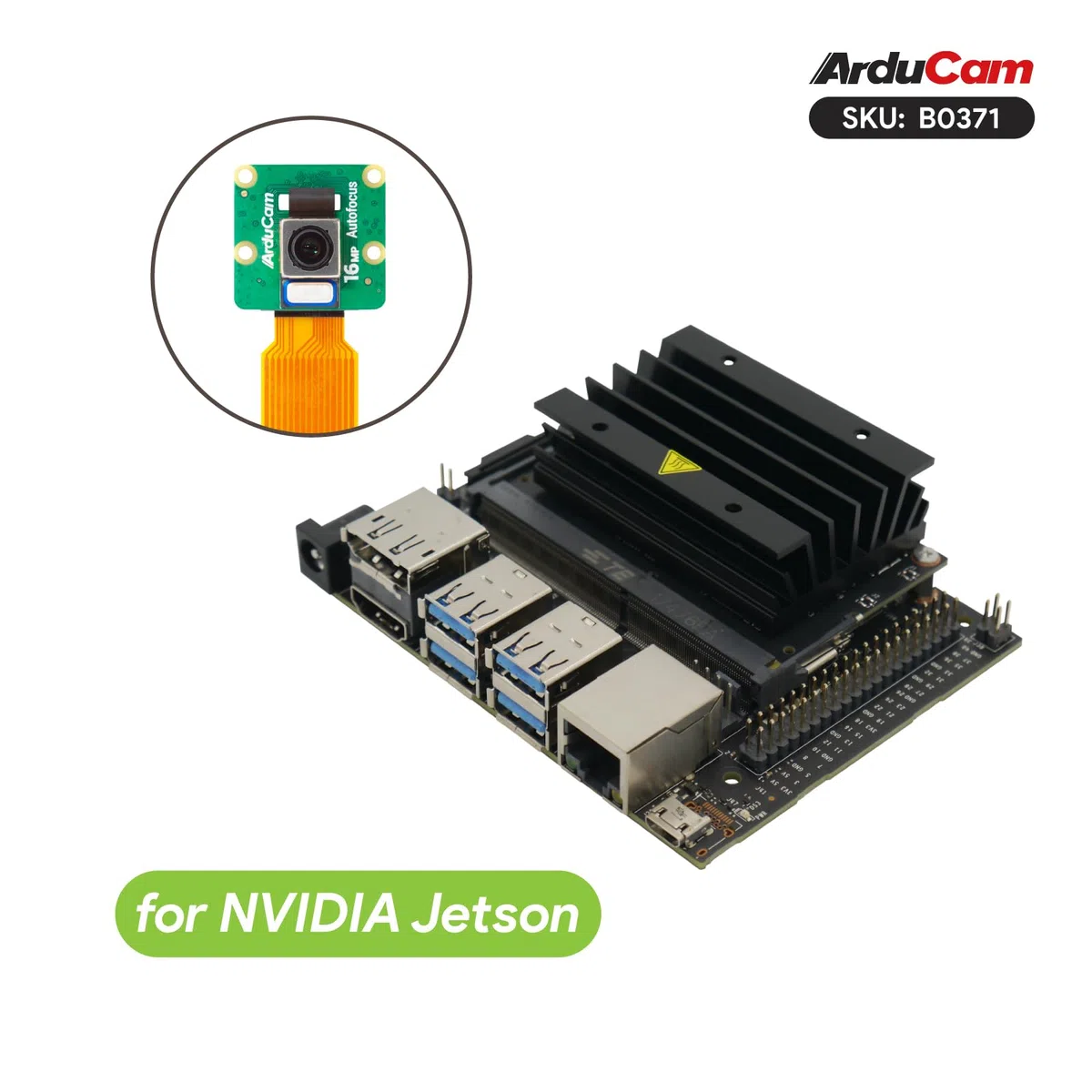Arducam Módulo de cámara Raspberry Pi con Funda ABS, IMX519 16 megapíxeles, cámara de Enfoque automático de Alta resolución para Todos los Modelos Raspberry Pi