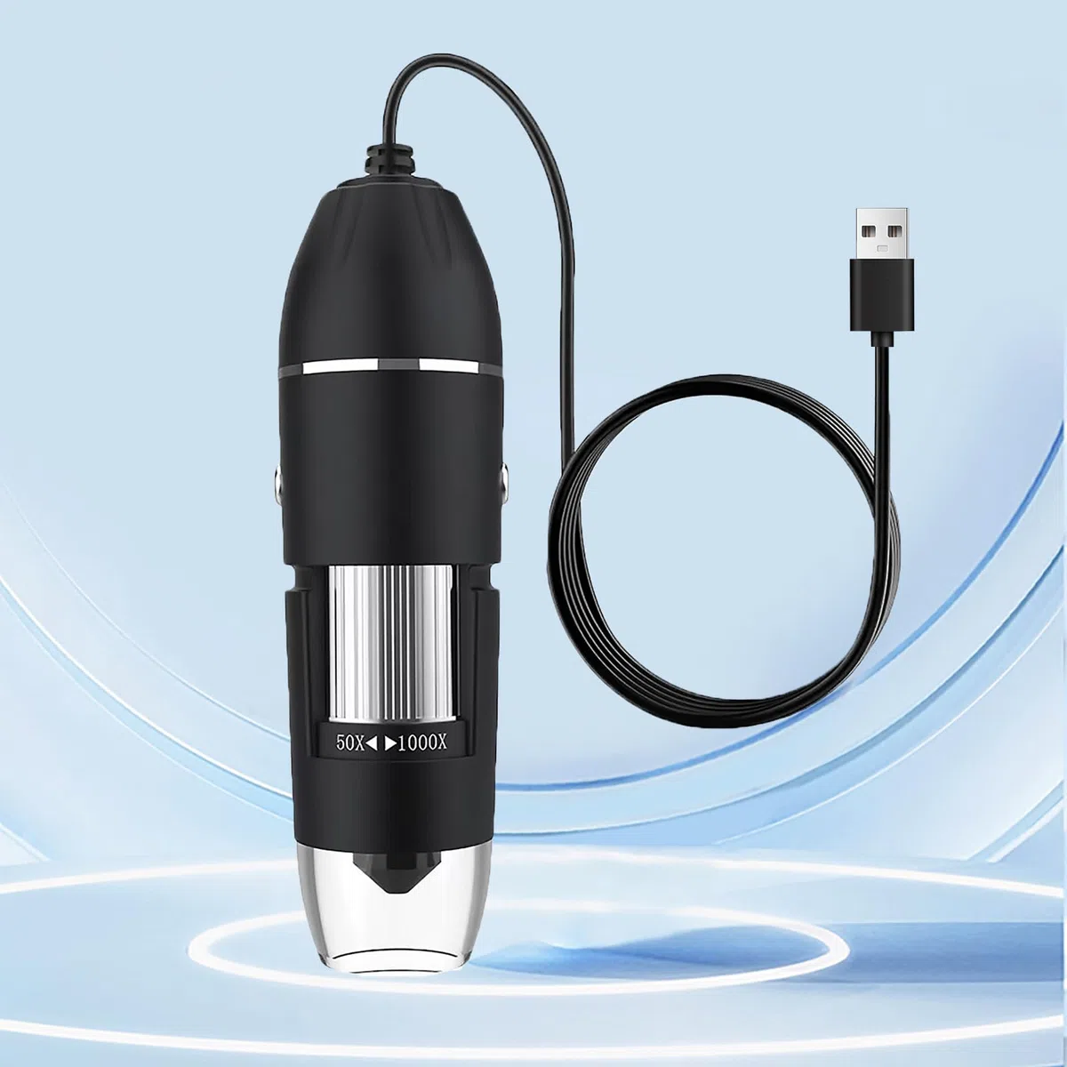 Microscopio Digital USB 1000X con LED Ajustable, Soporte Flexible y Cámara HD - Microscopio Portátil Profesional para Teléfono Móvil/PC, Niños, Industria, Laboratorio, Dermatoscopio