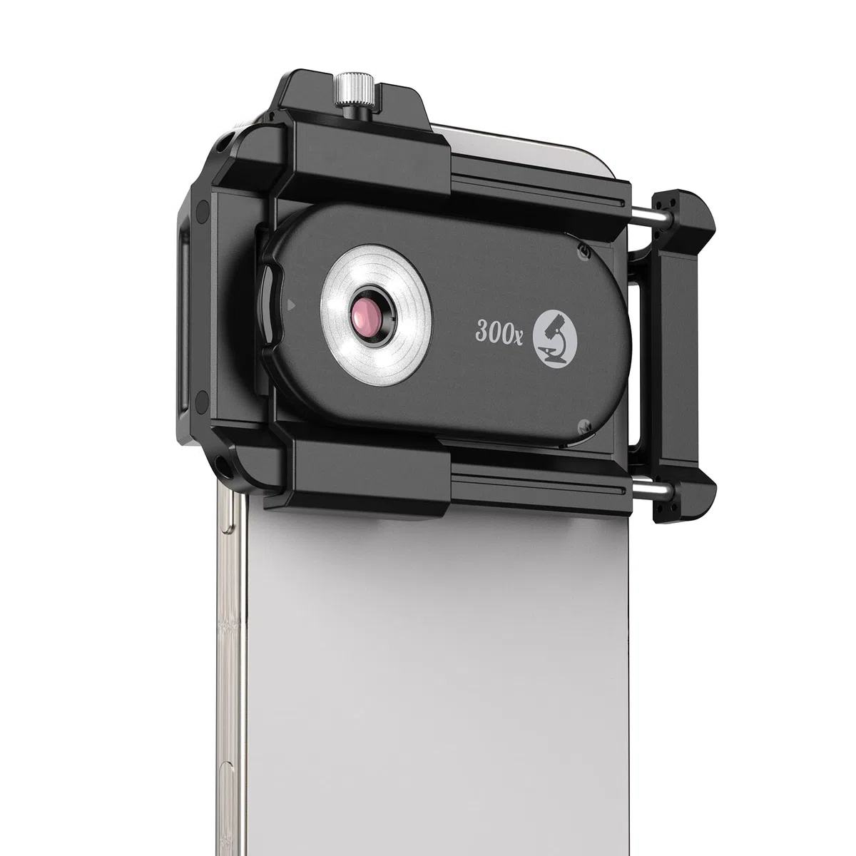 Evil Eye Microscopio 300X para Smartphone, Minimicroscopio Compacto con CPL, 18 Luces LED, 19 Modos de Iluminación & UV Luz, Microscopio Digital con Clip Universal, Ideal para iPhone/Android