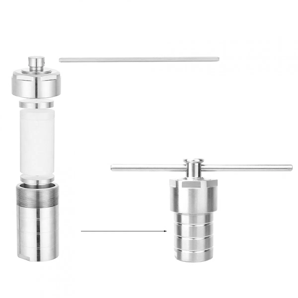 Reactor de autoclave hidrotermal de 25ml, reactor de autoclave hidrotermal con revestimiento de PTFE, reactor de autoclave de s¨ªntesis hidrotermal, hervidor de agua de recipiente de acero inoxidable
