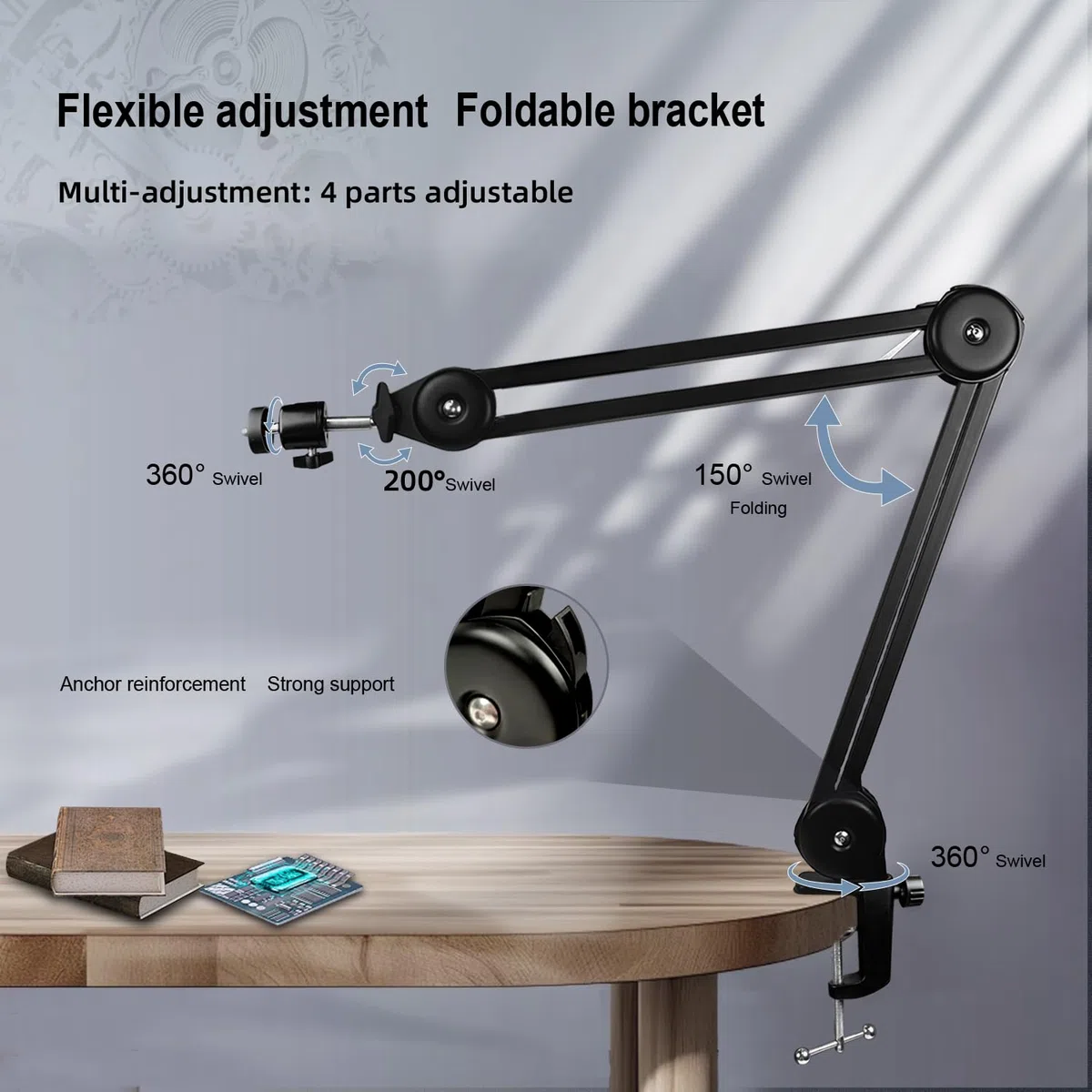 Microscopio Digital, 13MP 1080P HDMI Tipo-C/USB Cámara de Vídeo Industrial para Microscopios, Objetivo con Montura C y Zoom 150X, Soporte Plegable, Luz LED