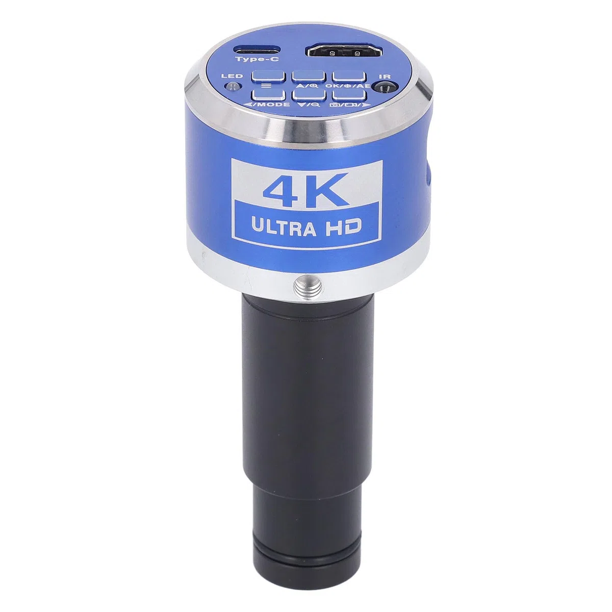 Cámara de Microscopio Digital 4K HD con Interfaz Multimedia Tipo C y Adaptador de Lente C Mount 0.5X para Uso Industrial Compatible con Trinoculares y Dispositivos con Salida TV