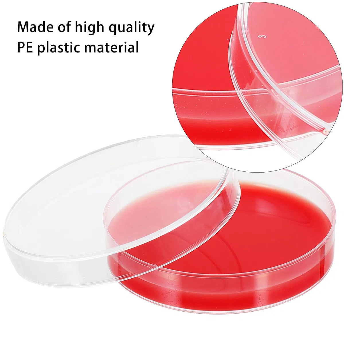 Placas de Agar Sangre Selectas 70 MM 10 Unidades Medio de Cultivo Laboratorio Placas Petri Cultivo Microbiológico Uso Hospitalario y Científico