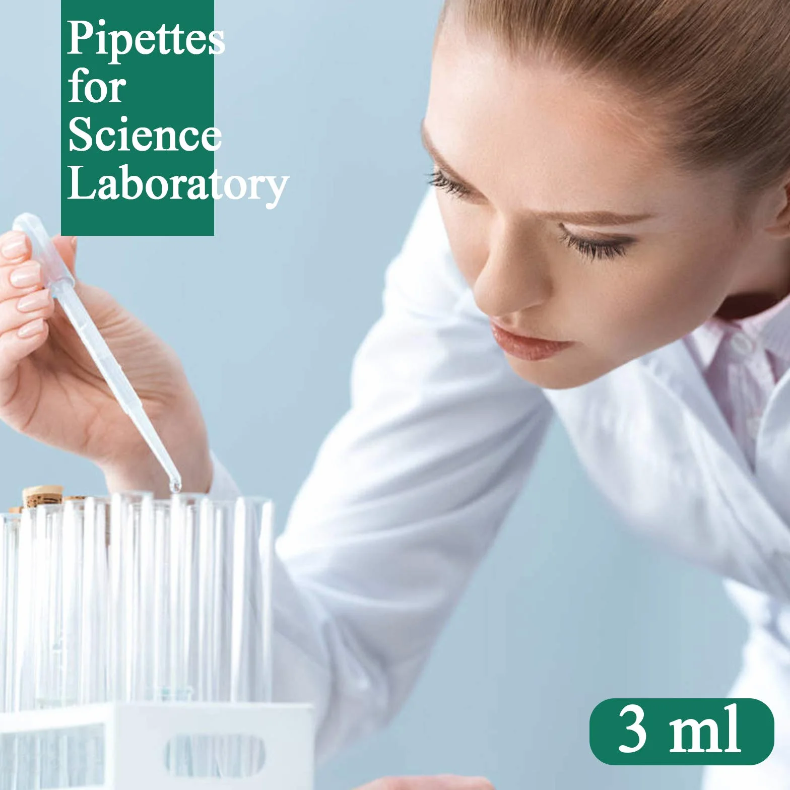 Pipeta de transferencia desechable de plástico moveland de 3 ml para aceites esenciales y laboratorios científicos (300)