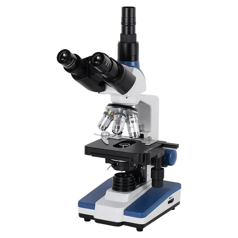 Kit de microscopio biológico Compuesto USB 40X-2500X con Platina mecánica XY 3D Ajustable para Laboratorio de Ciencias educativas y adaptadores de Lentes.